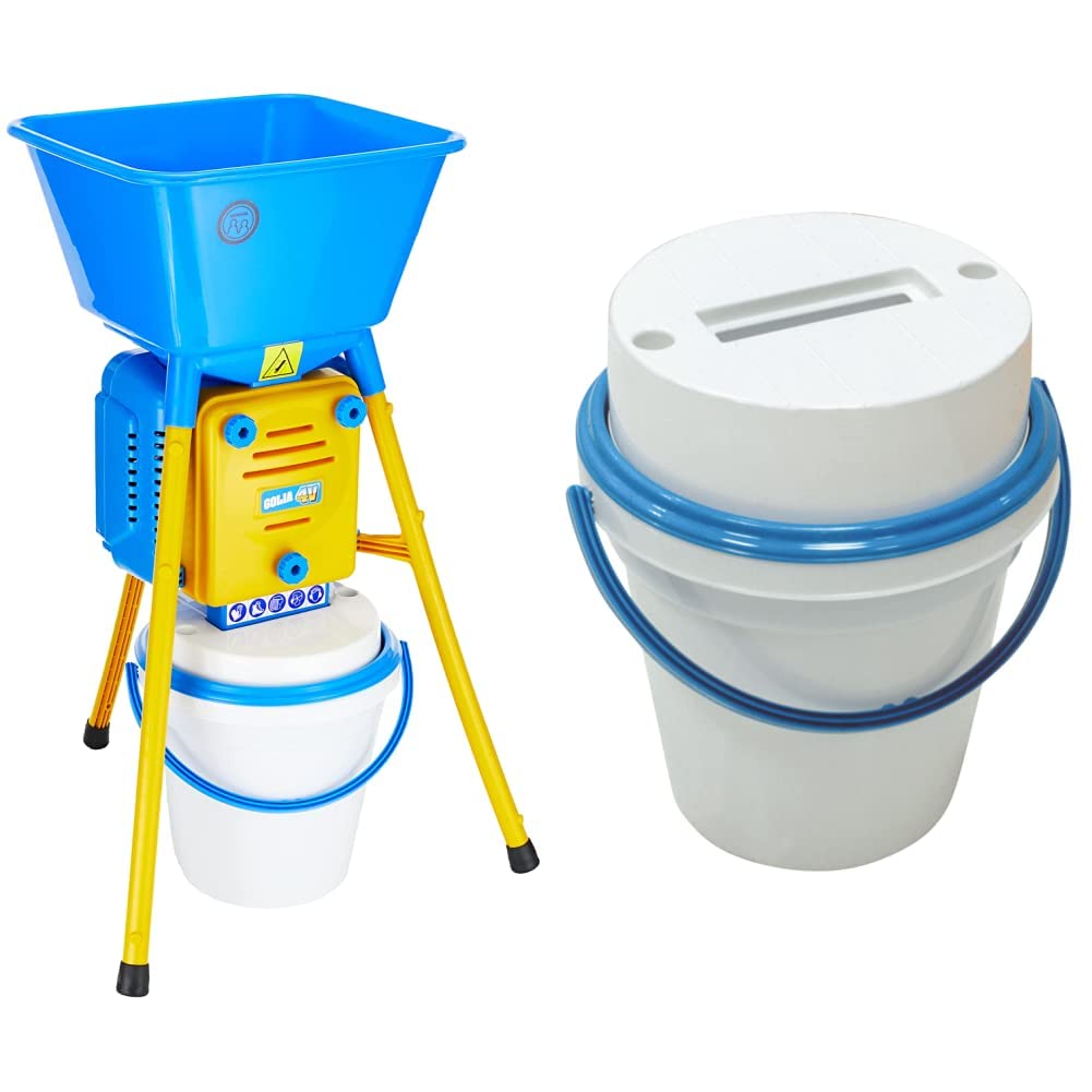 Kerbl 70321 Getreidemühle, 750 W & 70322 Eimer für Getreidemühle, 18 L Bundle mit Eimer