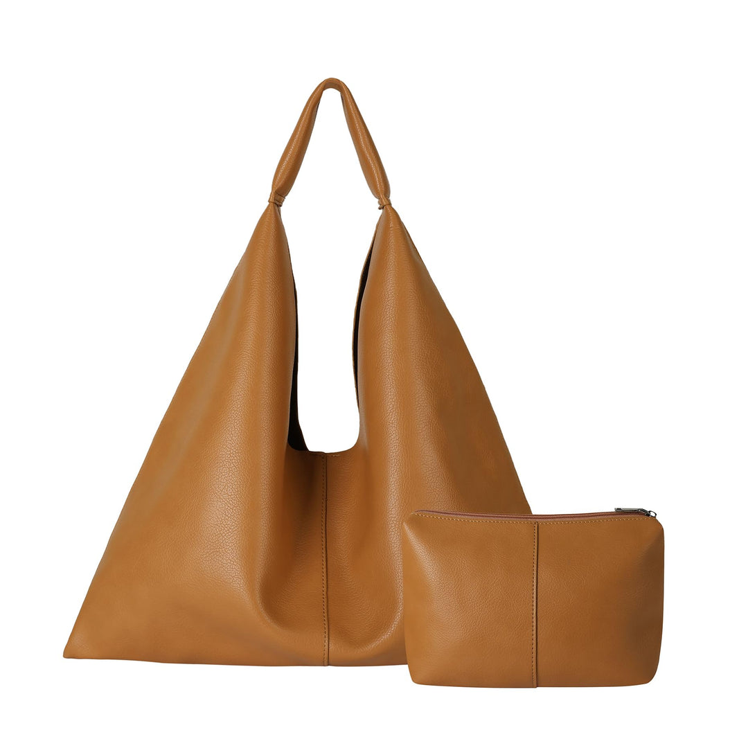 Leder-Tragetasche, übergrosse Hobo-Taschen, grosse Tragetasche für Frauen, Arbeit, vegane Leder-Hand