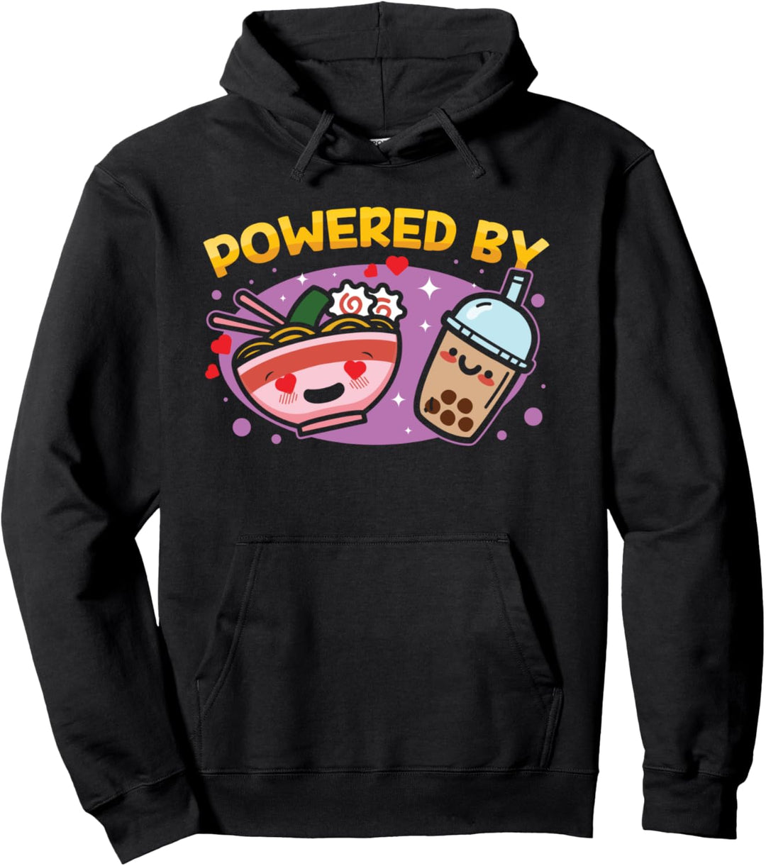 Powered By Ramen And Bubble Tea Boba Kawaii Japan Otaku Pullover Hoodie