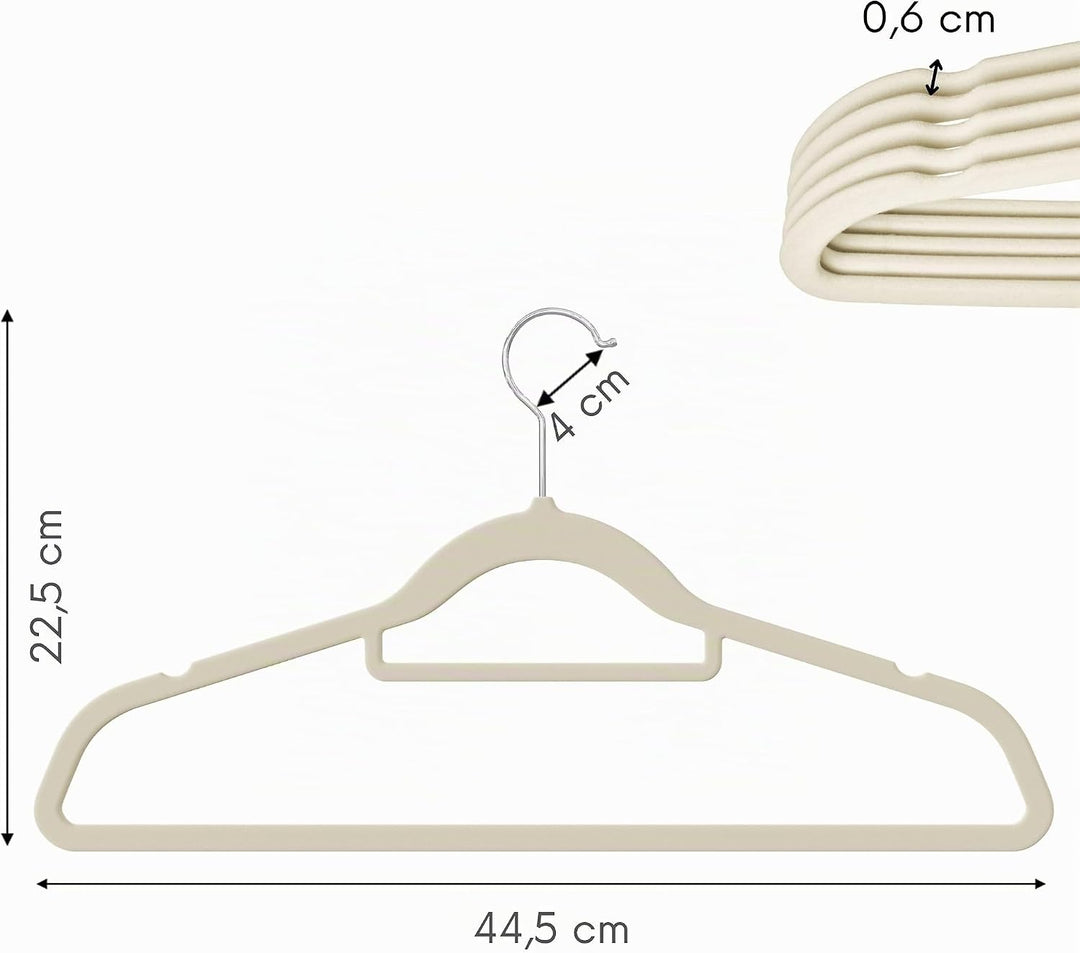 OGIVO Kleiderbügel Samt – 100er Set Hosenbügel rutschfest Bügel aus Samt für Ihre Garderobe – Samtkl