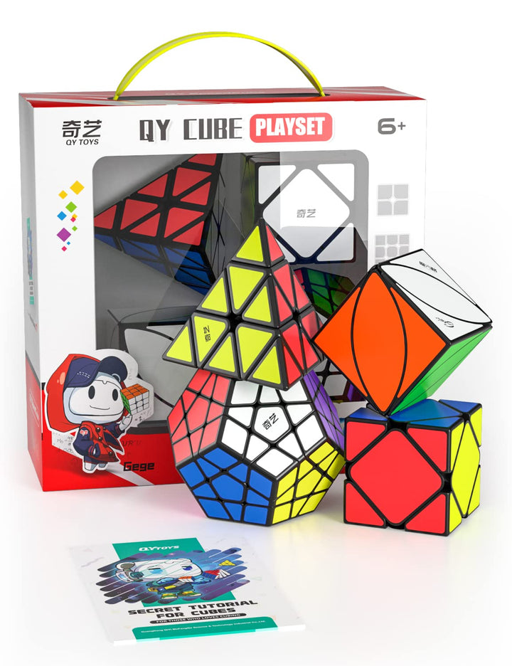 ROXENDA Zauberwürfel Set, Speed Cube Set mit 2x2 3x3 4x4 5x5 Zauberwürfel mit Geschenkbox, Geheimes