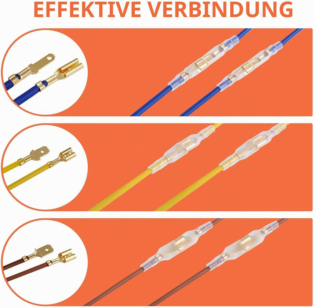 Crimpzange Set mit Flachstecker Kabelverbinder,0.5-2.5mm² Krimpzange,300Sätze kabelschuhe flachsteck