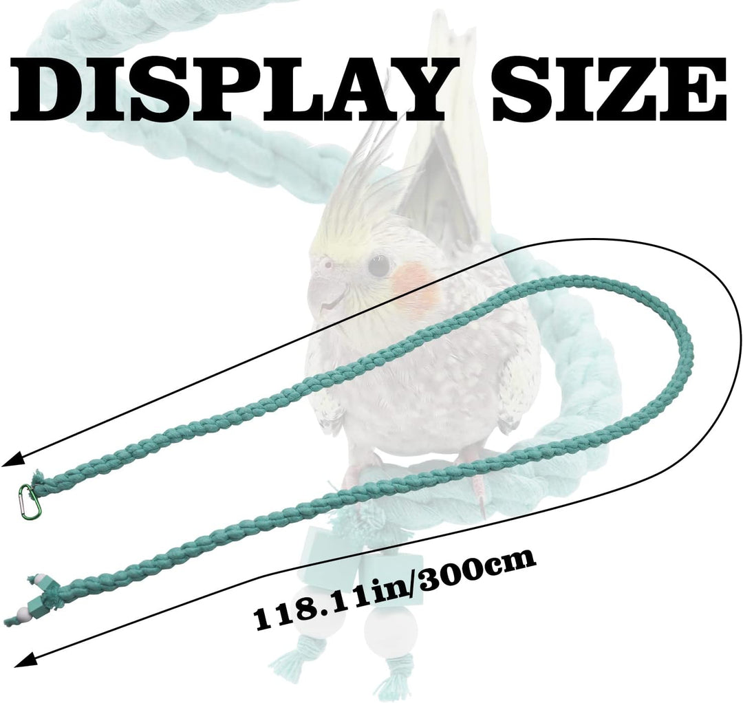 150 cm Extra Langer Vogel-Seil-Sitz, Spiralseil-Schaukelspielzeug für Vogelkäfig, Kletter- und Stehs