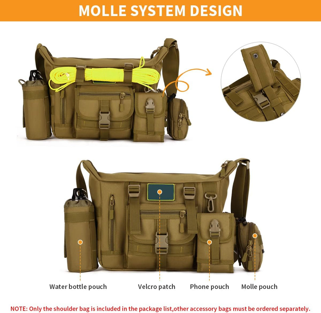 Huntvp Taktisch Schultertasche Militär Crossbody Bag Sling Tasche Wasserabweisend Umhängetasche Mess