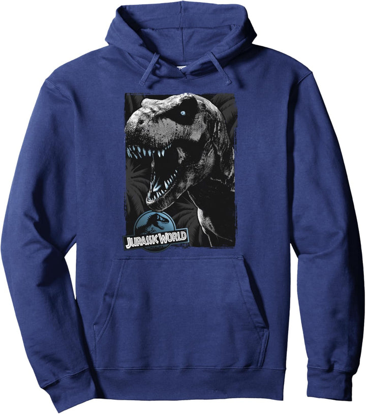 Jurassic World Black and White T-Rex Head Pullover Hoodie
