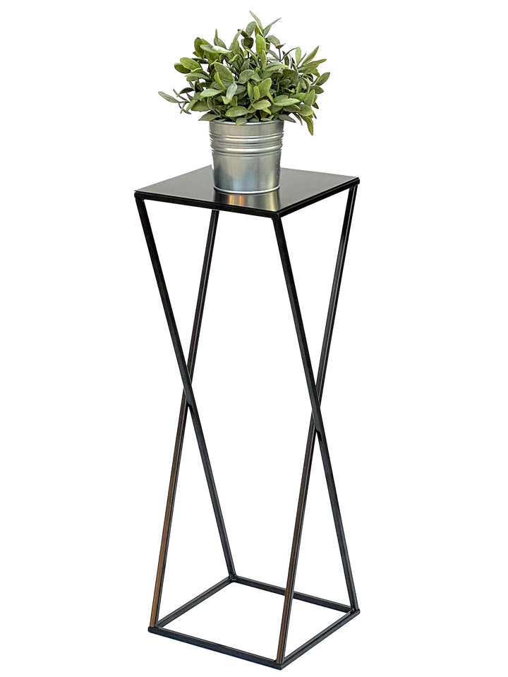 DanDiBo Blumenhocker Metall Schwarz Eckig 68 cm Blumenständer Beistelltisch 437 Blumensäule Modern P