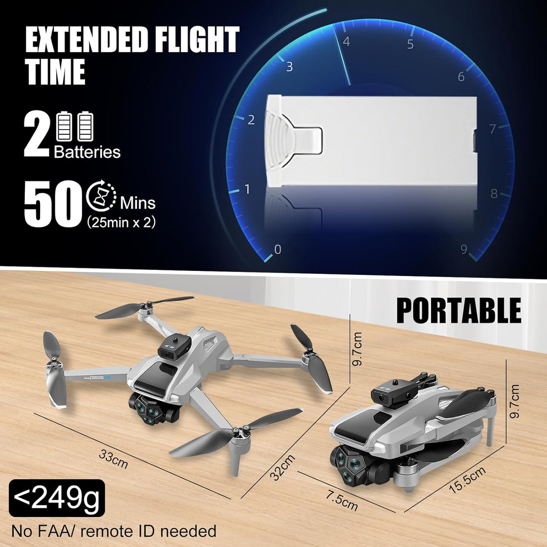OBEST GPS Drohne mit Kamera 4K Erwachsene 5G WIFI FPV Drone mit Bildschirm 4.5" und 4GB, 2 Batterie