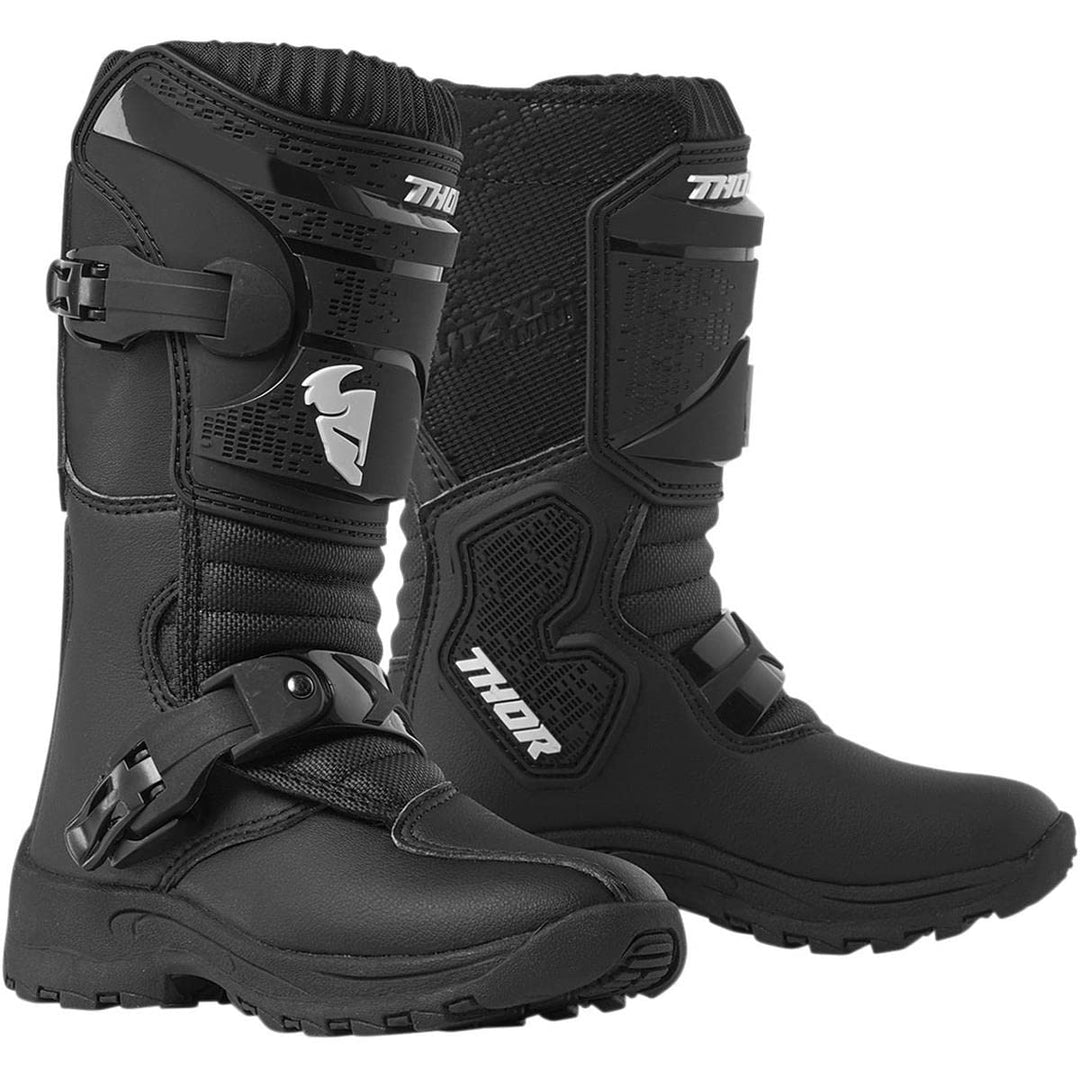 Thor Kids Motocross-Stiefel Blitz XP Mini Schwarz 28 EU Schwarz, 28 EU Schwarz