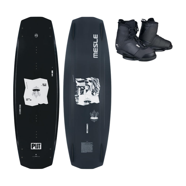 Mesle Wakeboard Set Pilot mit Maxx Bindung, Profi Wakeboard für Boot & Seilbahn 134.0 Zentimeter M,