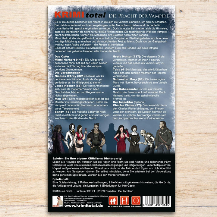 Die Pracht der Vampire | Krimidinner für zu Hause | 8-9 Personen | Vampire