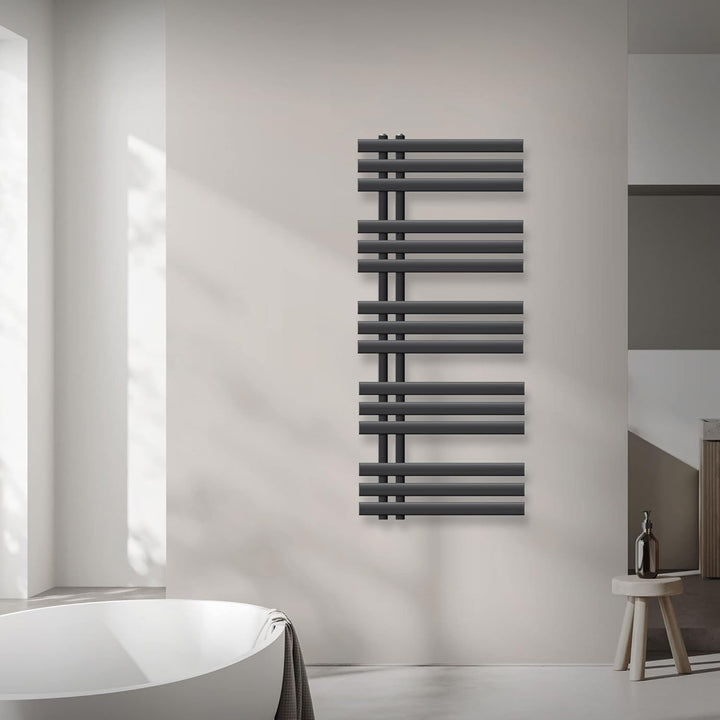 ECD Germany Iron EM Design Badheizkörper Elektrisch mit Heizstab 1200 W - 500 x 1200 mm - Anthrazit