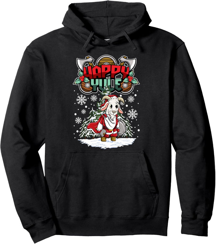 Happy Yule - Wikinger Weihnachtstiere - Ziege Pullover Hoodie