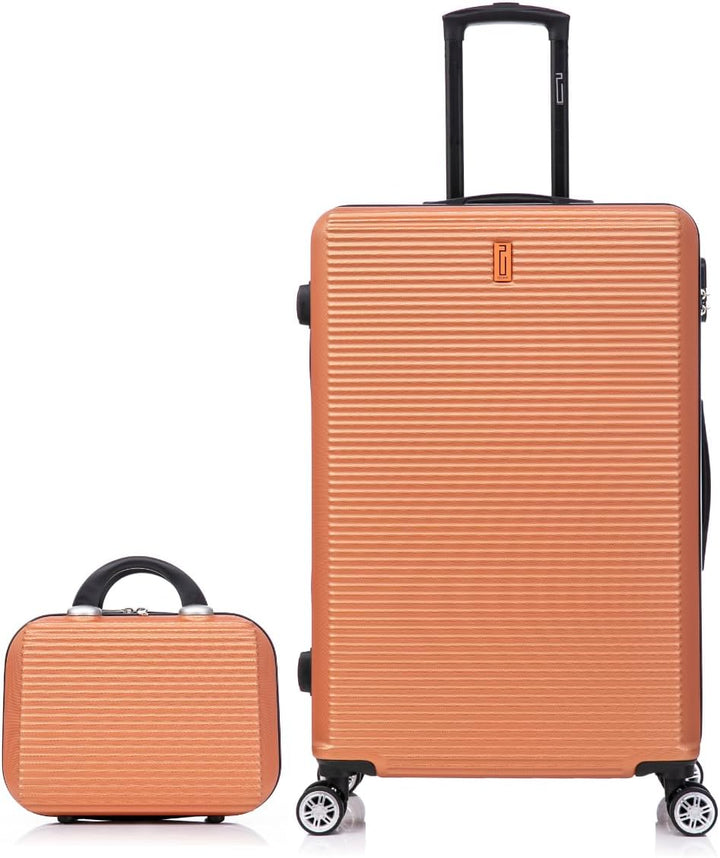 CELIMS - Grosser Reisekoffer mit Kosmetikkoffer 30 cm, Hartschale mit 4 Rollen, leicht, Aufgabegepäc