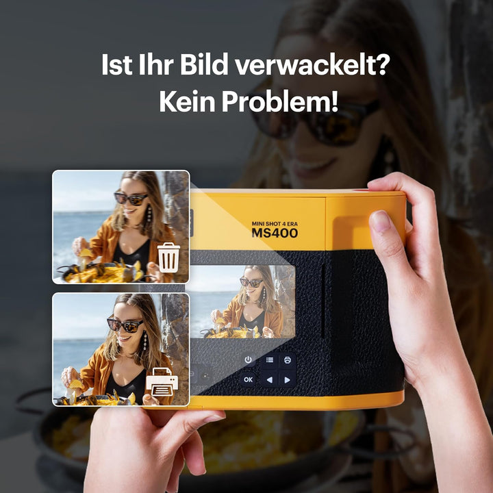 Kodak Cam Mini Shot 4 ERA Black 4x4 4x4 + 8 Blatt Black, 4x4 + 8 Blatt Black