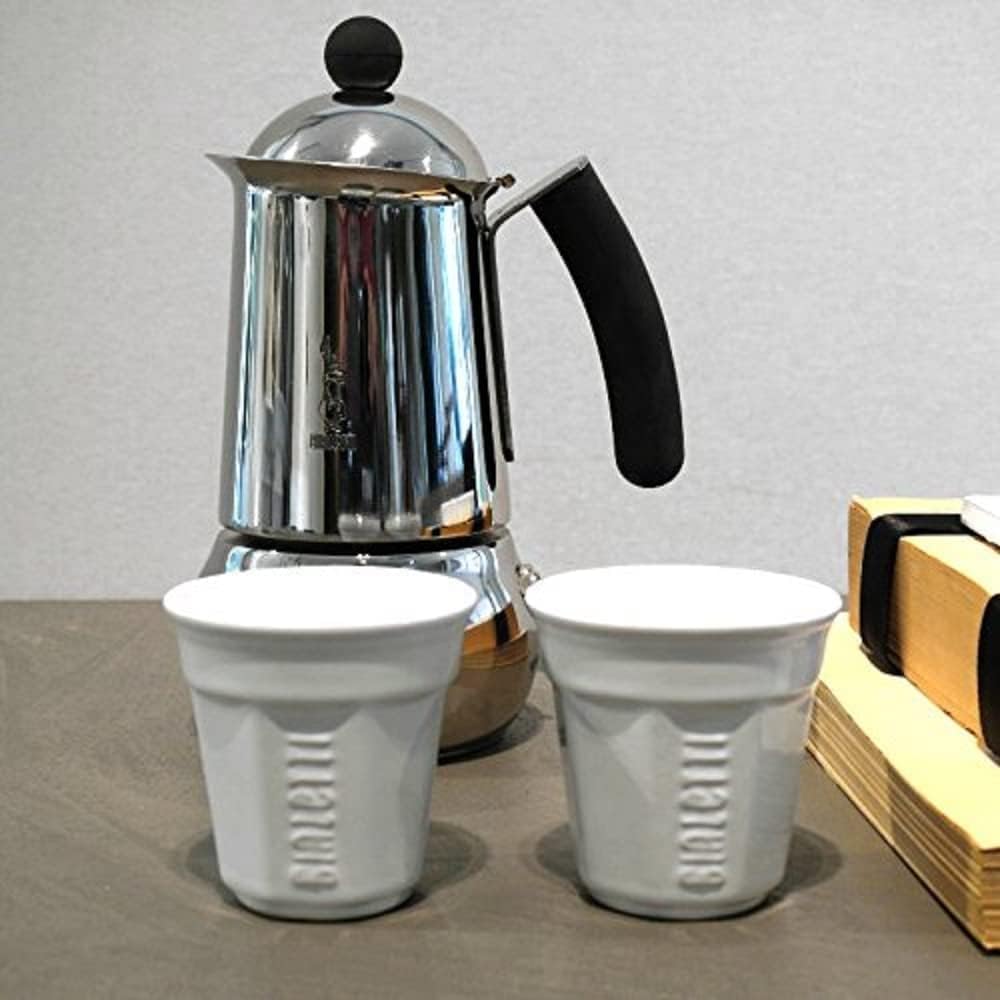 Bialetti Y0TZ502 6 Espressobecher, Porzellan, weiss, 23.7 x 14 x 7 cm, 6 Einheiten