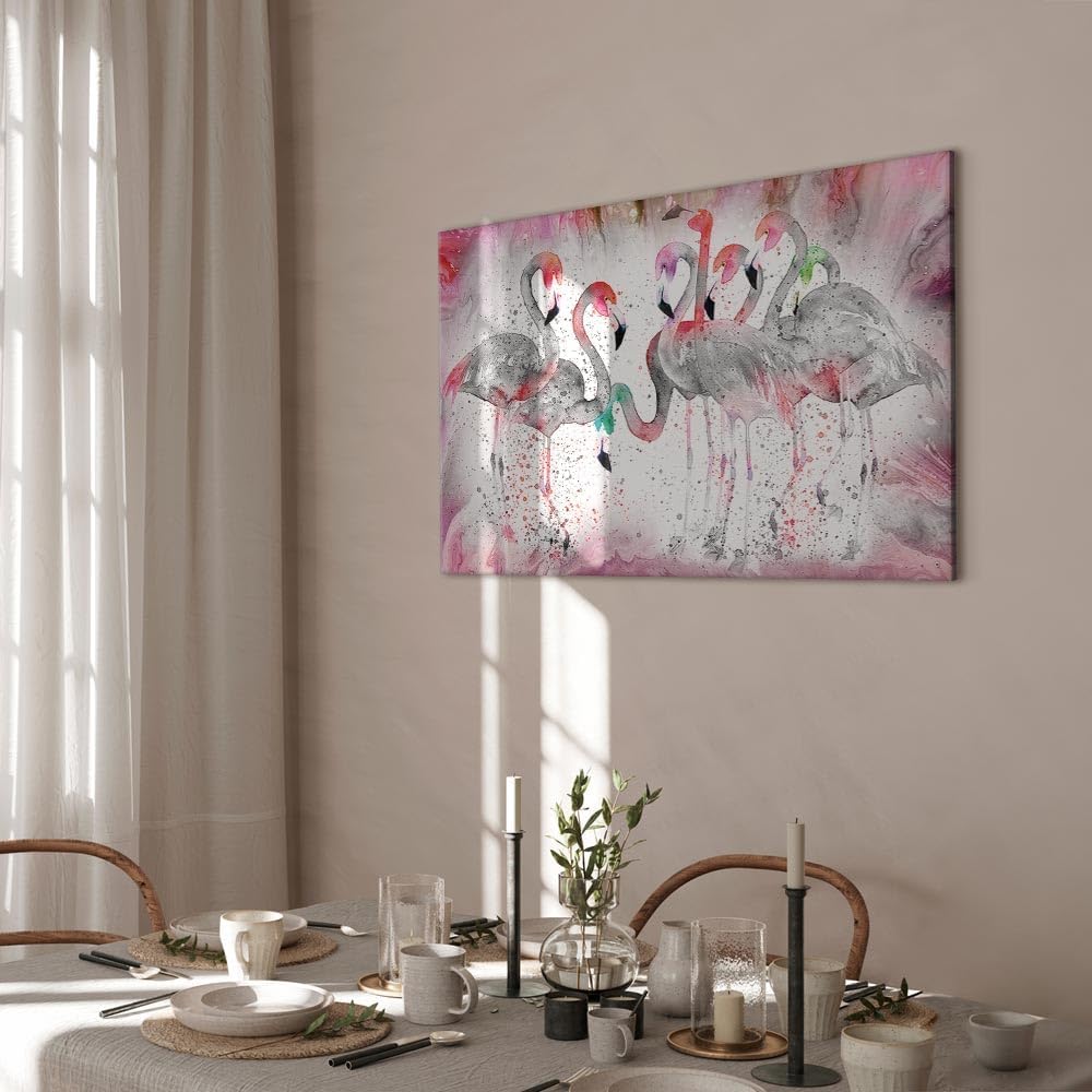 murando - Akustikbild Flamingos Bilder Akustikschaum Hochleistungsschallabsorber Schallschutz Leinwa