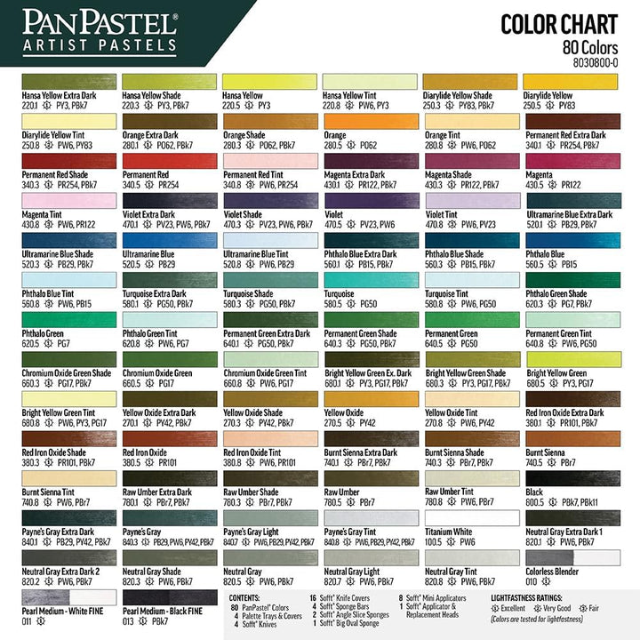 Colorfin PPSTL80 PanPastel Ultraweiches Künstler-Pastell-Set, 80 Stück