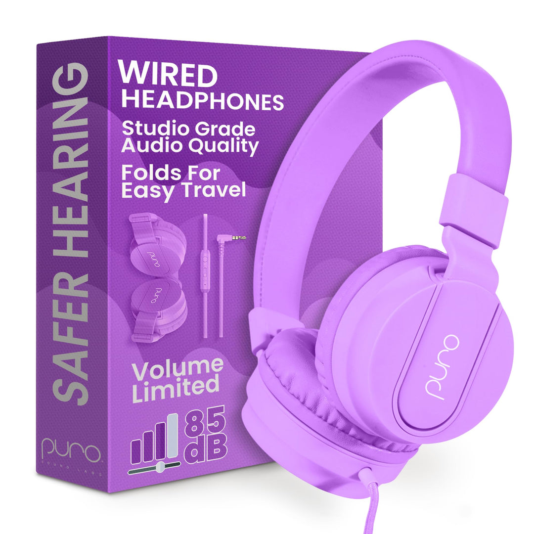 Puro Sound Labs PuroBasic Volume Limiting Wired Headphones for Kids, Boys, Girls 2+ Foldable & Adjus