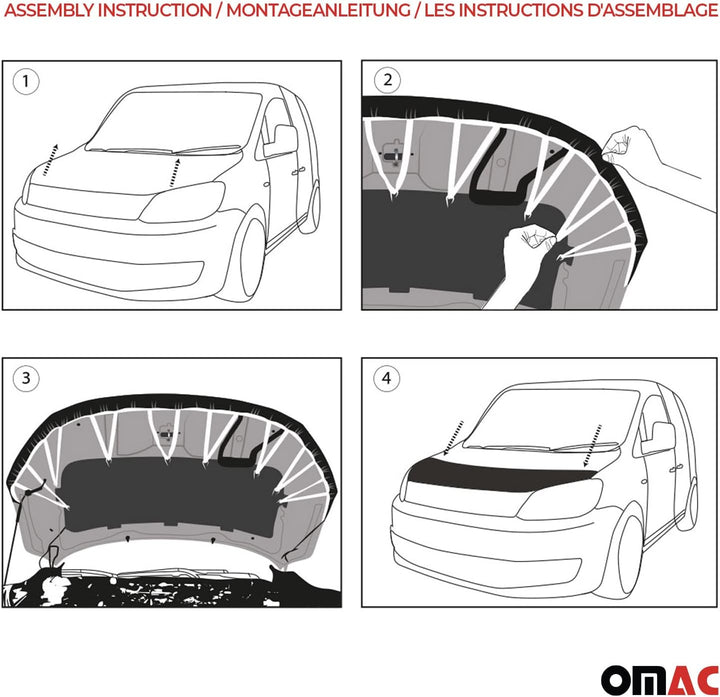 OMAC Haubenbra Steinschlagschutz Bonnet Bra kompatibel mit BMW X1 E84 2009-2015 Schwarz Halb Schwarz