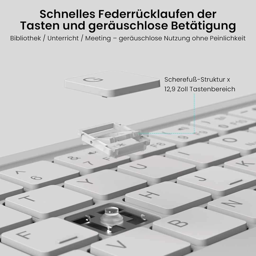 Nillkin Faltbare Reise-Tastatur mit Touchpad und Zahlenblock, drahtlose Bluetooth-Portabel-Falt-Tast