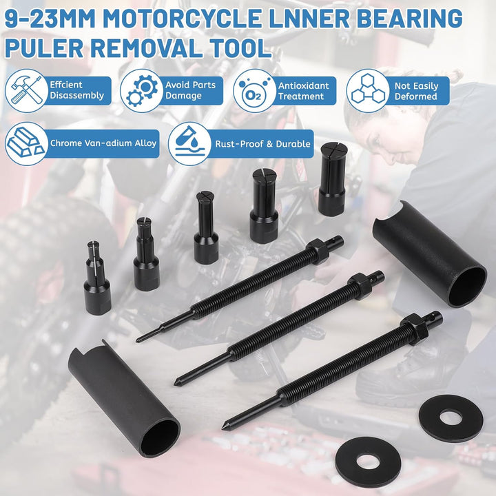 Lagerabzieher Innen, 9-23mm Innenlager Abzieher Set, Motorrad Innenabzieher Lager mit 5 Grössen Offe
