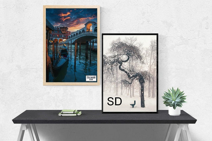 Stallmann Design Bilderrahmen 37,5x98 cm sonoma-eiche Holz mit Acrylglas Rahmen-Breite 20mm Posterra