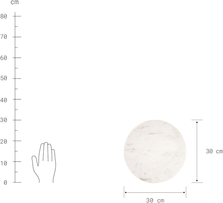 BUTLERS Marmorplatte rund 30cm -MARBLE- moderne Tischdeko & Unterteller | ideal als Servierbrett, Ke