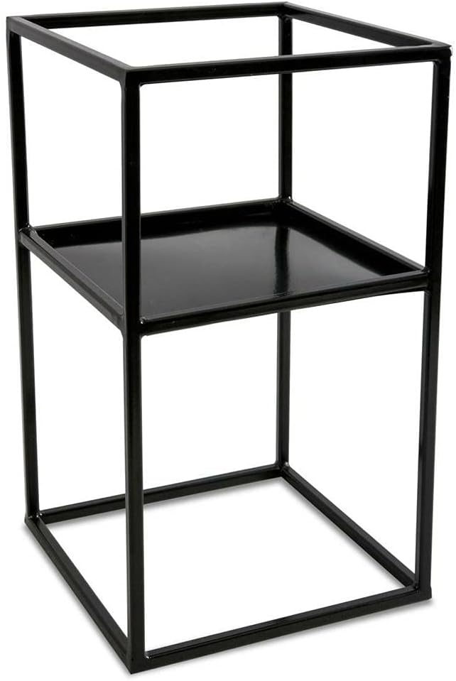HowHomely Schwarz Blumenständer Metall - Solider und Robuster Pflanzenständer 40 x 24 x 24 cm mit Ra