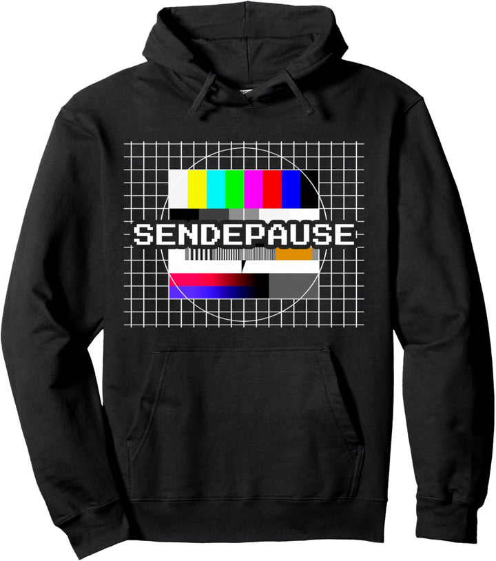 Testbild Sendepause 90er Party 80er Jahre Outfit Fan Kostüm Pullover Hoodie