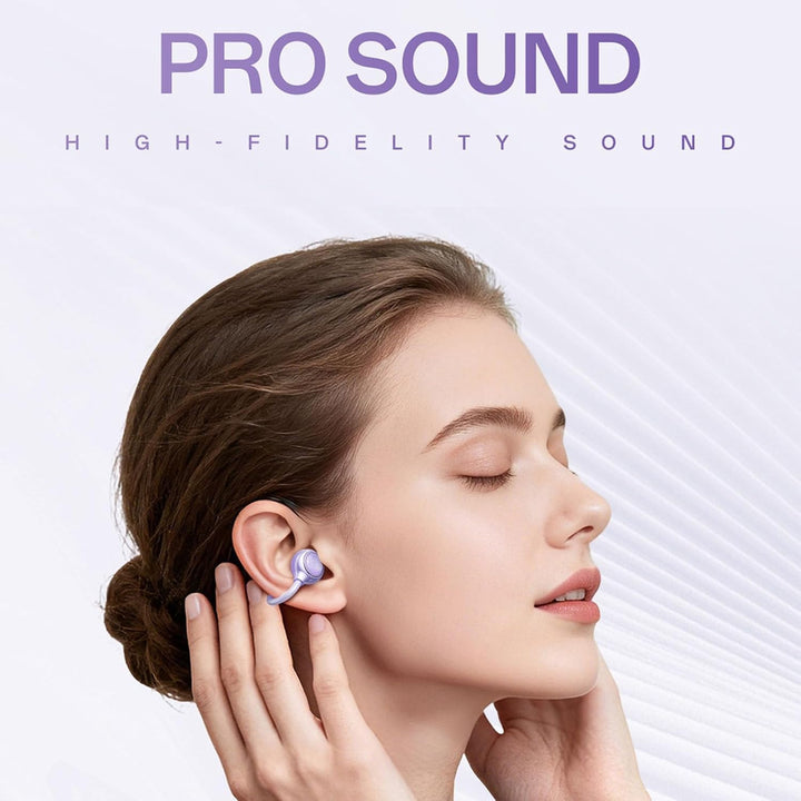 Open Ear Kopfhörer BT 6.0 Sport Clip On Kopfhörer mit Power Display | Kabellos Clip Ohrhörer Leichtg