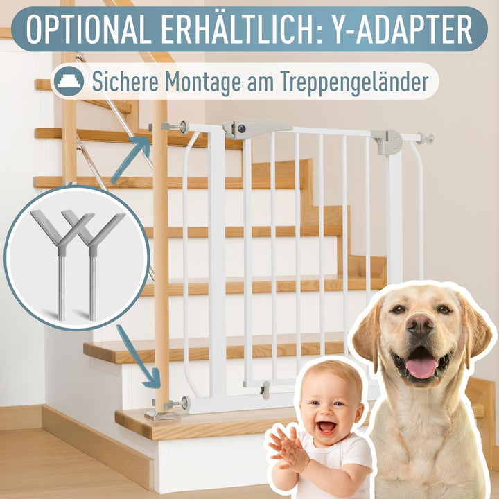 ib style® Berrin ! PREISSIEGER ! Treppengitter 58-175 cm | Ohne Bohren |Auto-Close| 90° Stop | Einha