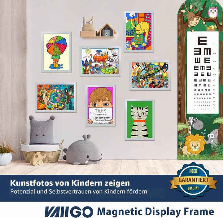 VAIIGO Magnetrahmen Info-Rahmen Selbstklebend mit Magnetverschluss für Informationsrahmen DIN A4 For