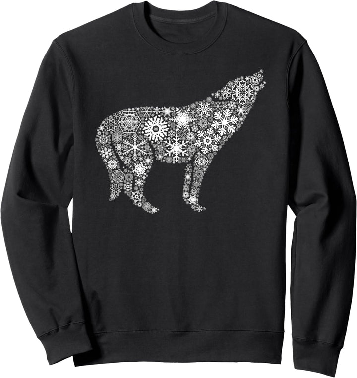 Schneeflocke Fröhliche Weihnachten Tier - Wolf Sweatshirt