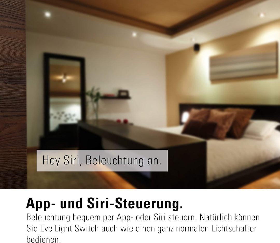 Eve Light Switch – Smarter Lichtschalter, Einfach-, Wechsel- & Kreuzschaltung, kompatibel mit Mehrfa