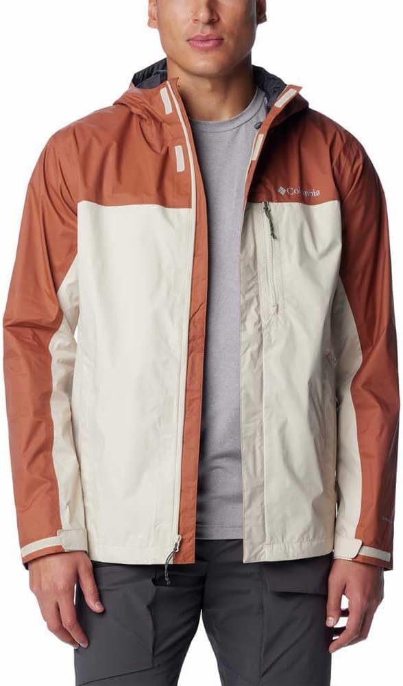 Columbia Herren Pouring Adventure Jacket Wasserdichte Regenjacke (1er Pack) L Dark Stone/Auburn, L D