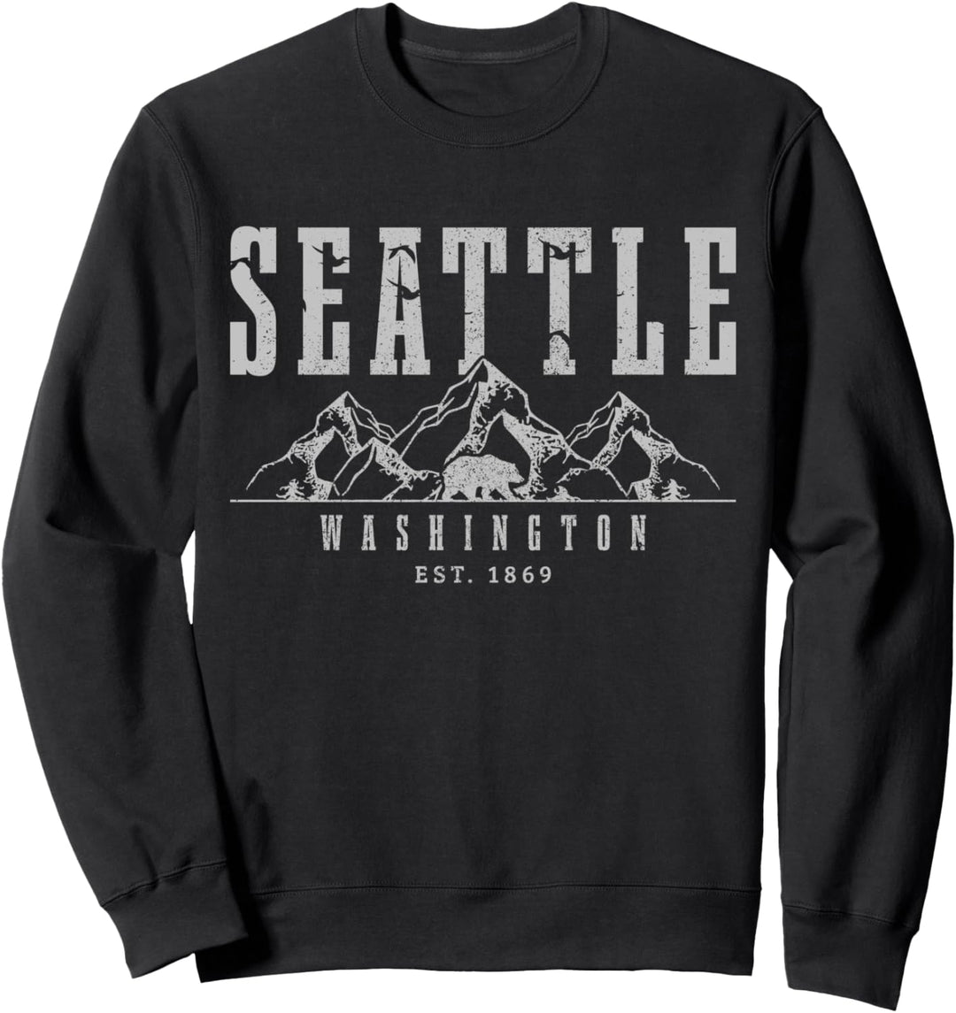 Seattle Washington Est. 1869 Vintage USA Amerika Souvenir Sweatshirt