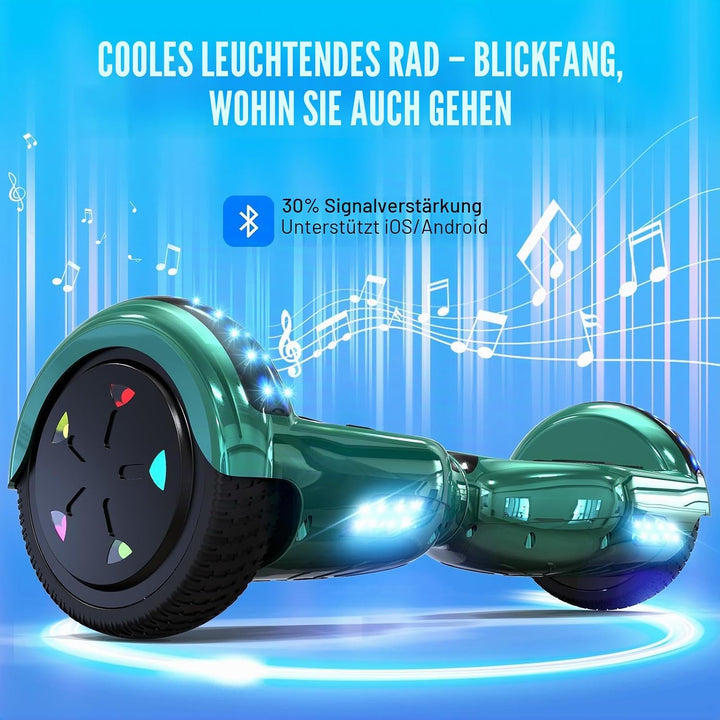 GeekMe Hoverboards 6.5”Zweimotoren 2-Rad-Hoverboards Hoverboards mit LED-Leuchten Bluetooth color gr