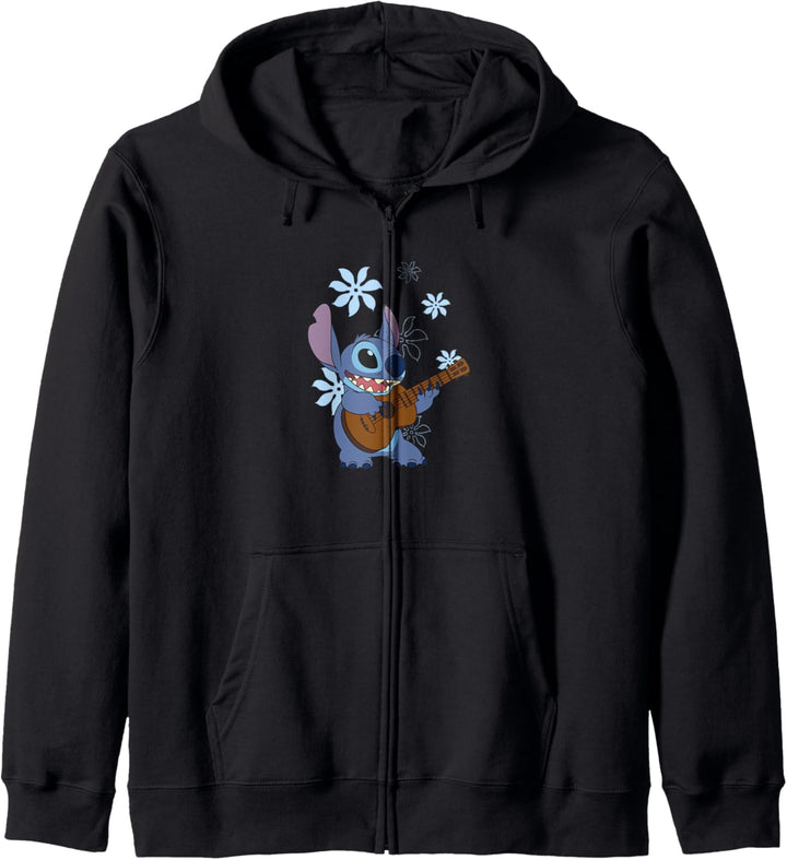 Disney Lilo &amp; Stitch Flowers Background Kapuzenjacke
