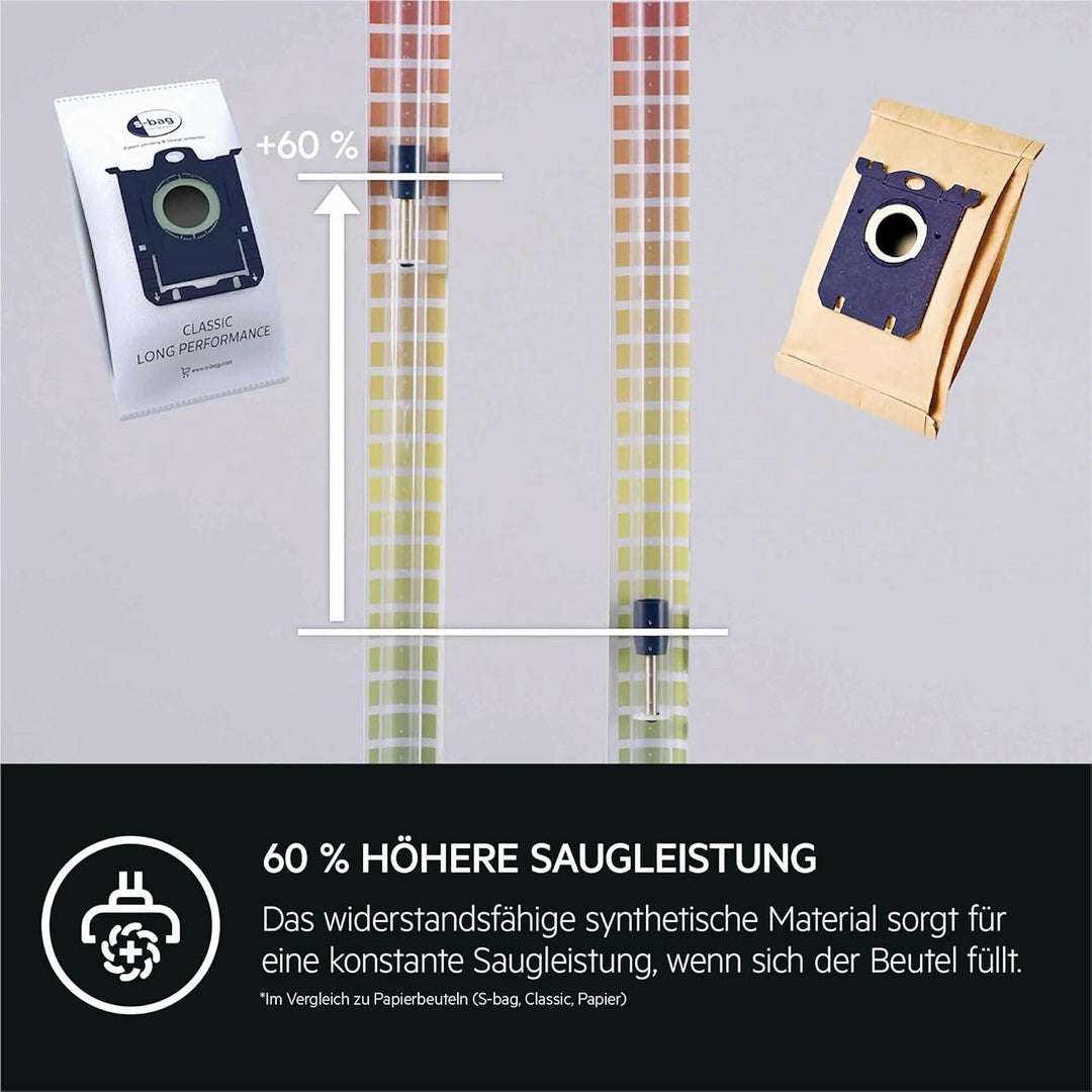 AEG ASRK201S S-Bag Performance Kit, 4X S-Bag Staubbeutel Classic Long Performance, 1x S-Filter Hygie