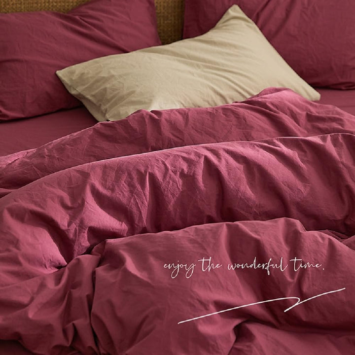 Sedefen Bettwäsche 135x200cm Baumwolle Renforce Altrosa Rosa Uni Unifarben Baumwollbettwäsche Set,Be