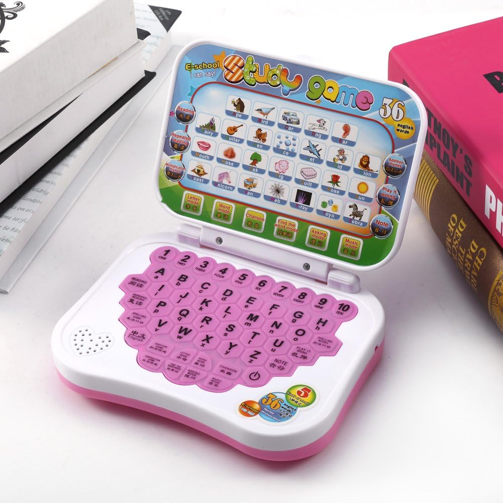 Kinder Laptop Spielzeug, Zweisprachige Pädagogische Lernstudie Spielzeug Laptop Laptop Computerspiel