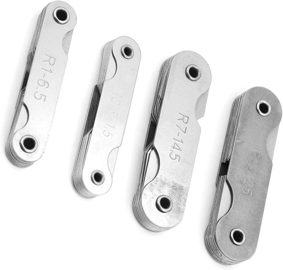 4Pcs Radiuslehre R0.3-1.5/ R1-6.5/ R7-14.5/ R15-25