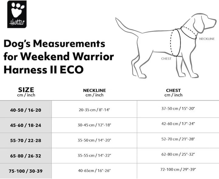 Hurtta Weekend Warrior Hundegeschirr II ECO (Peacock, türkis, 65-80 cm) peacock, türkis 65-80 cm, pe