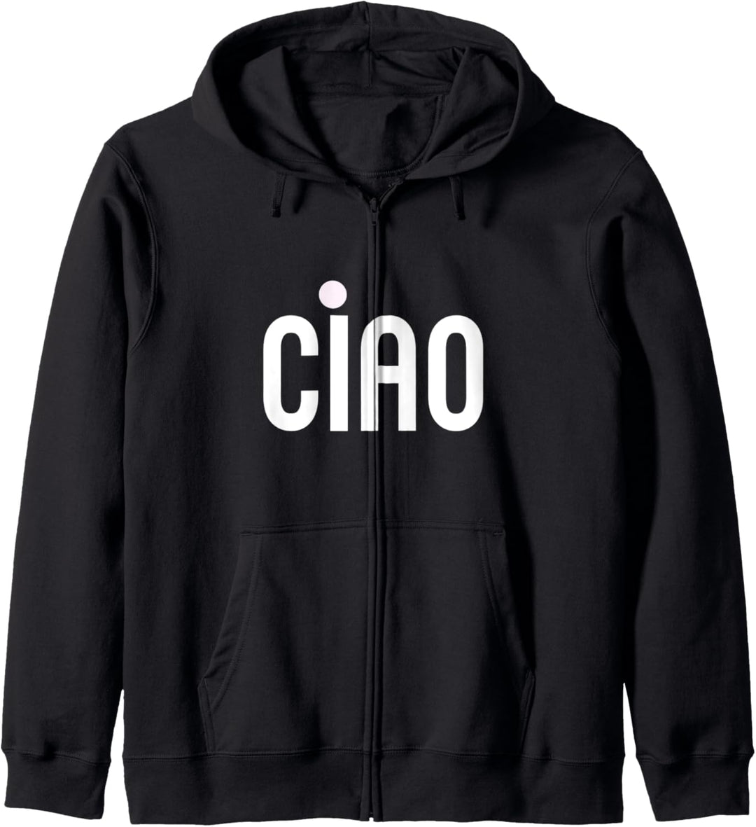 Ciao Italienisch Sprichwort Weiss und Rosa Minimalist Kapuzenjacke