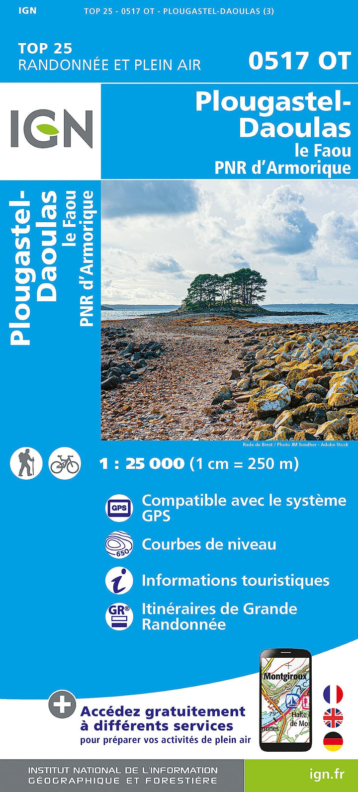 0517OT Plougastel Daoula le Faou (TOP 25), Karte