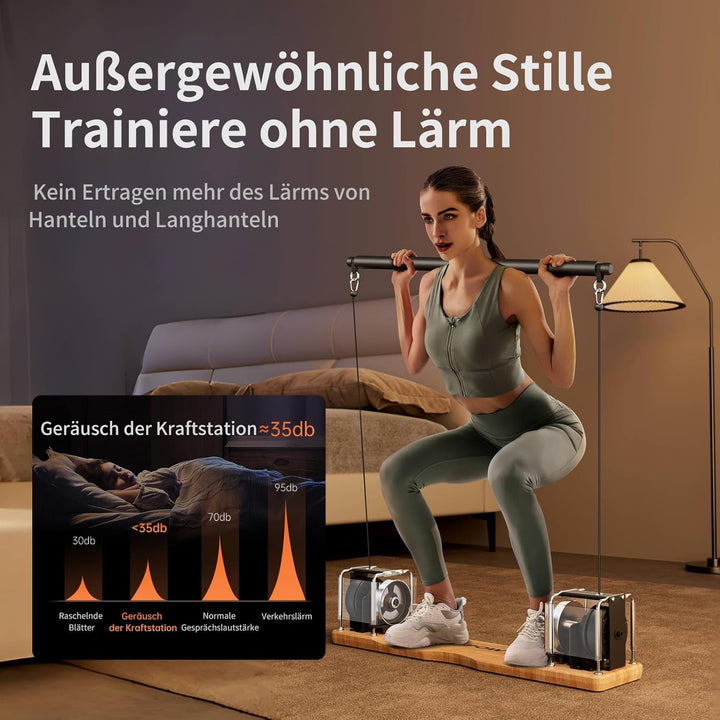 Tragbares Heimfitnessgerät – All-in-One Krafttrainingssystem mit einstellbarem Widerstand (7-17 kg),