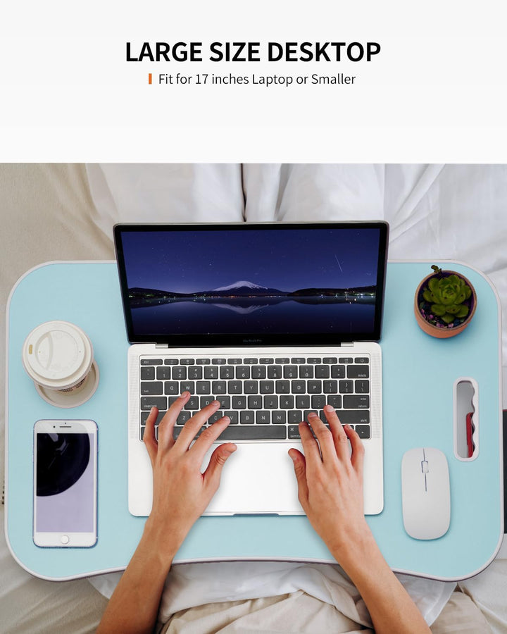Faltbarer Laptoptisch, tragbarer Schossschreibtisch, Betttisch, Laptop-Ständer mit Getränkehalter &amp;