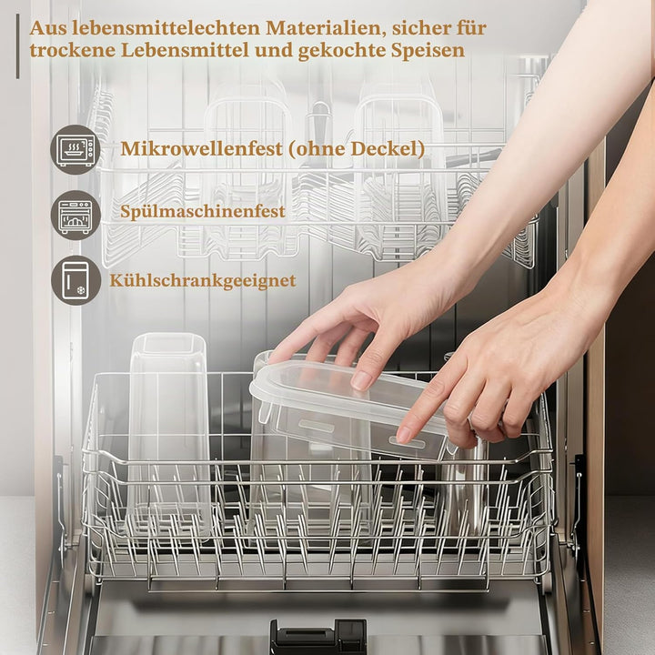 GoMaihe 1.6L Vorratsdosen 10 Set, Aufbewahrungsbox Küche Luftdicht Behälter aus Plastik Mit Deckel,