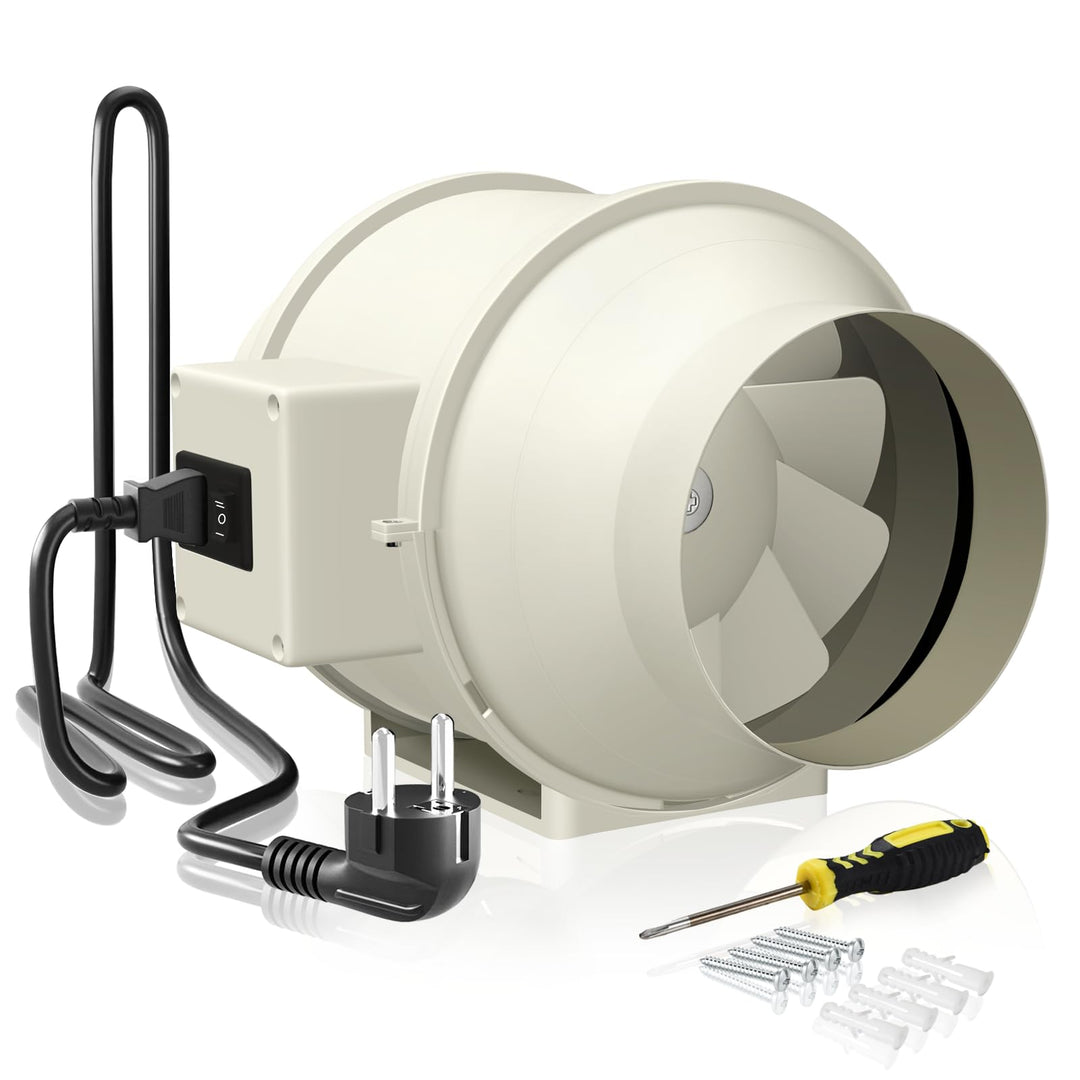 FanGoFast Rauchabzug Rohrventilator 125 mm Inline-Kanalventilator Abluftventilator Rohrlüfter 230 V