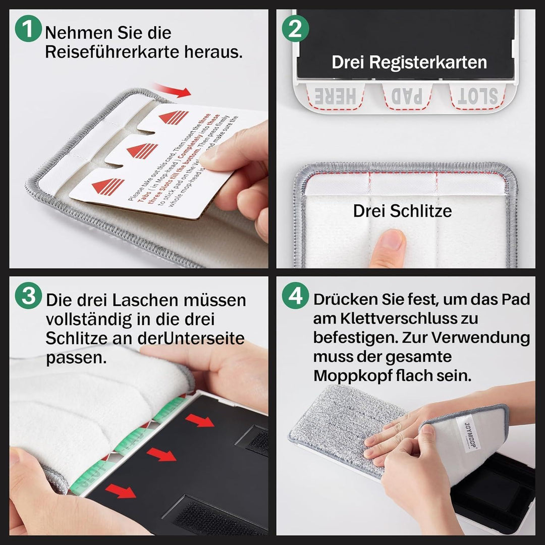 JOYMOOP Wischmopp und Eimer mit Auswringer-Set, flacher Bodenwischer und Eimer, Wischmopp für Bodenr